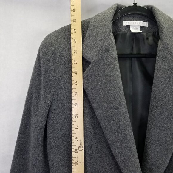 The Limited Pea Coat Women's M Wool Cashmere Gray Lined Classic Career Overcoat - Picture 12 of 15